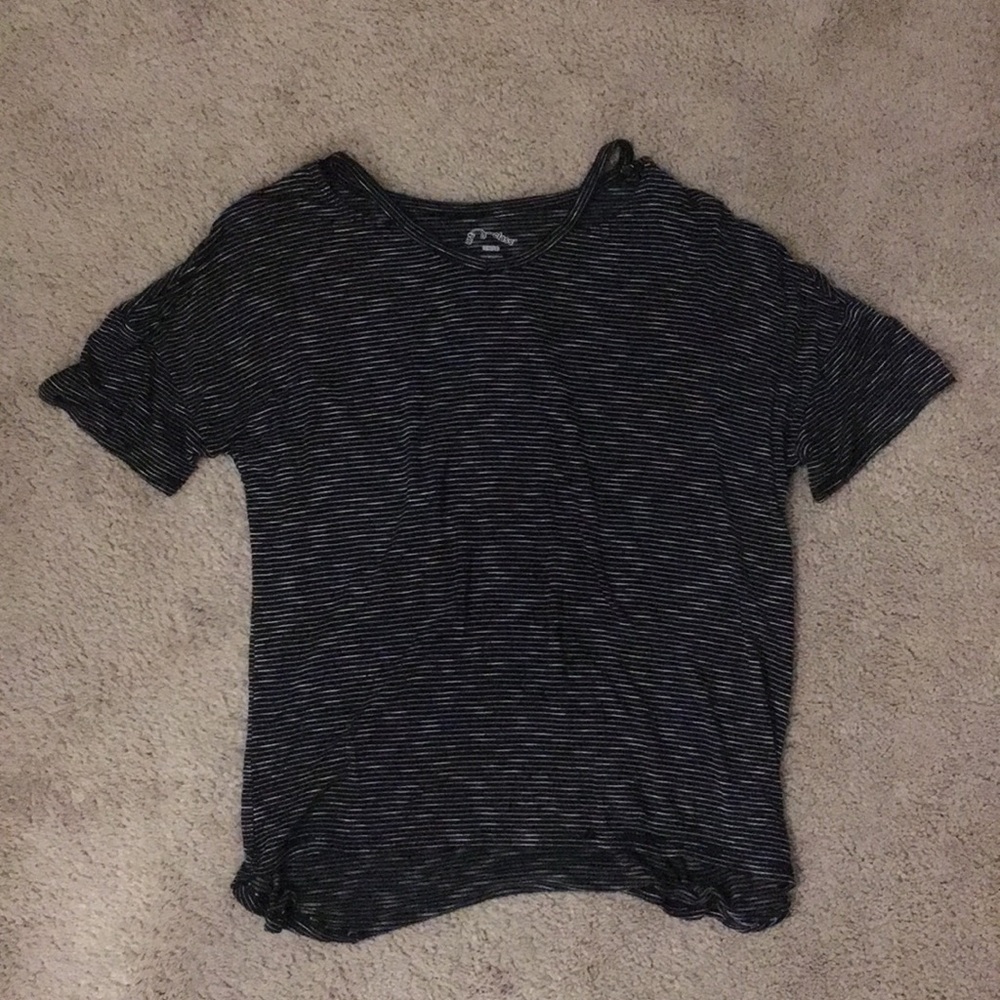Fade Striped Black & White Top